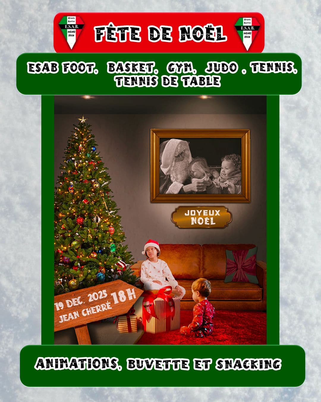 Fête de Noël de l'ESAB : vendredi 19 décembre 2025
